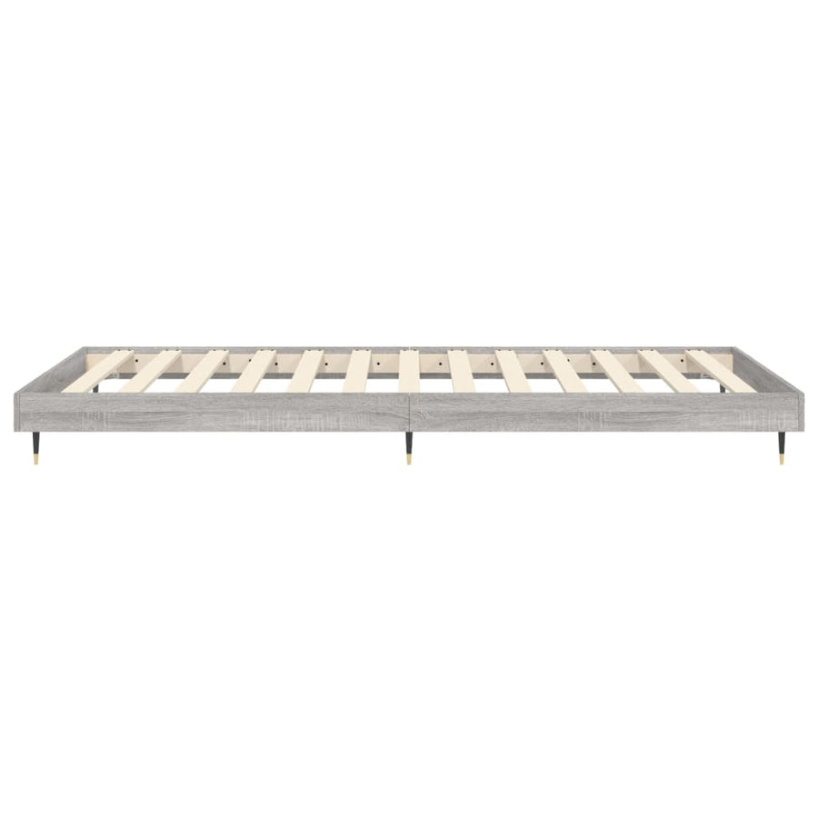 Bedframe Bewerkt Hout Eikenkleurig Grijs Sonoma 90 x 190 cm