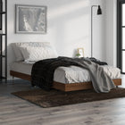Bed frame without mattress treated wood brown oak color 90x190 cm