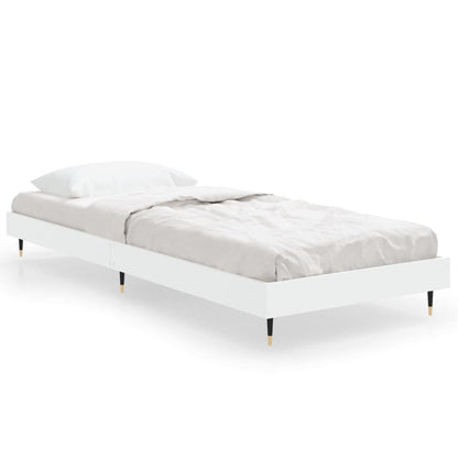 Bedframe Bewerkt Hout Wit 75 x 190 cm