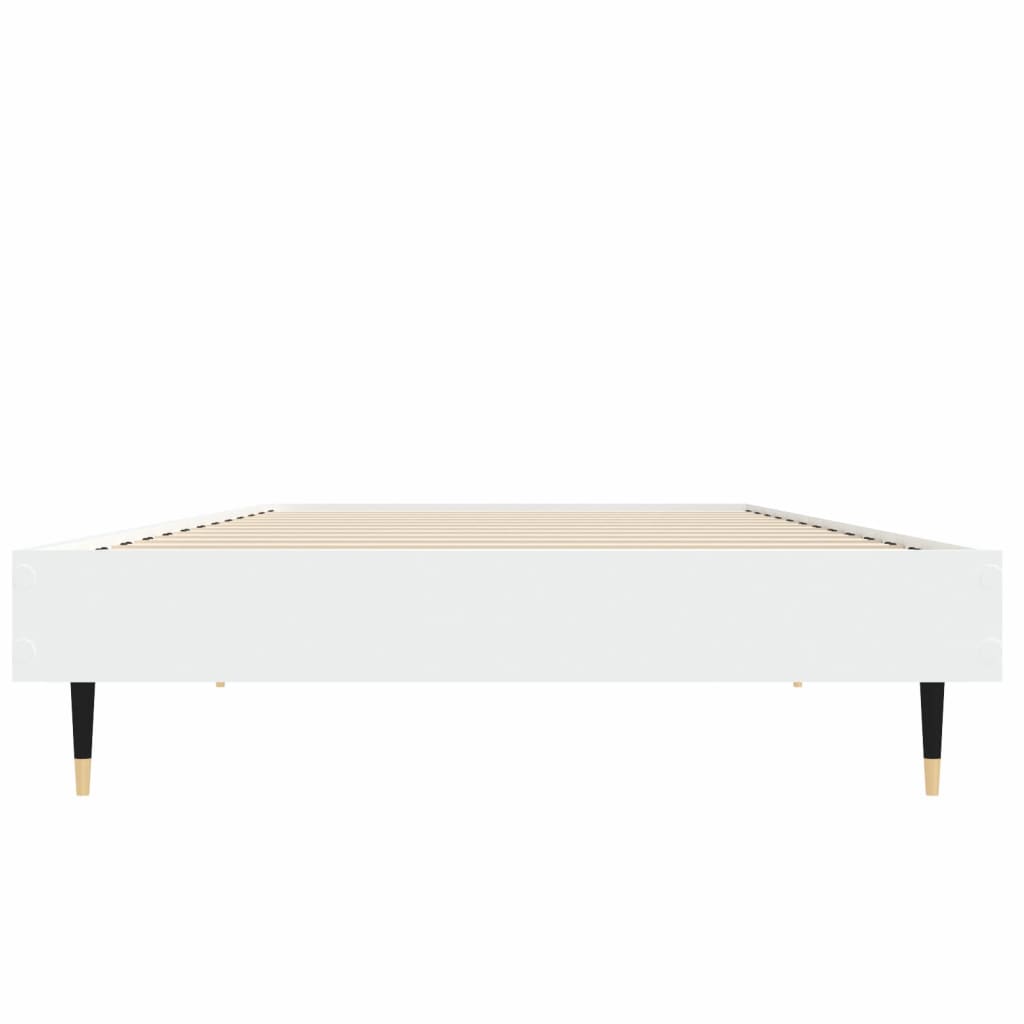 Bedframe Bewerkt Hout Wit 75 x 190 cm