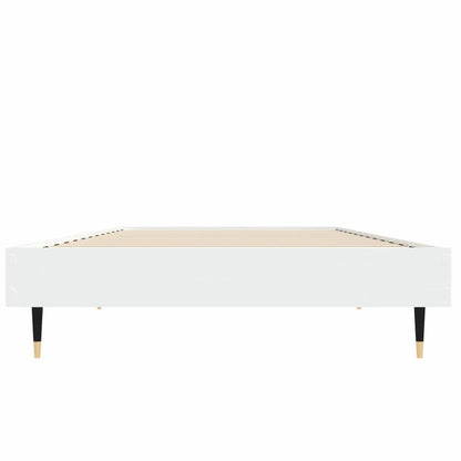 Bedframe Bewerkt Hout Wit 75 x 190 cm
