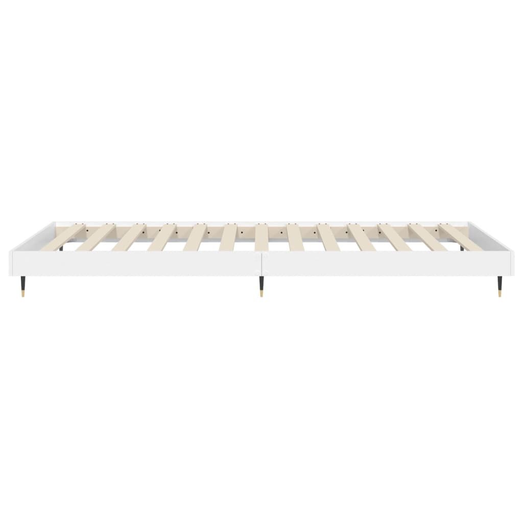 Bedframe Bewerkt Hout Wit 75 x 190 cm