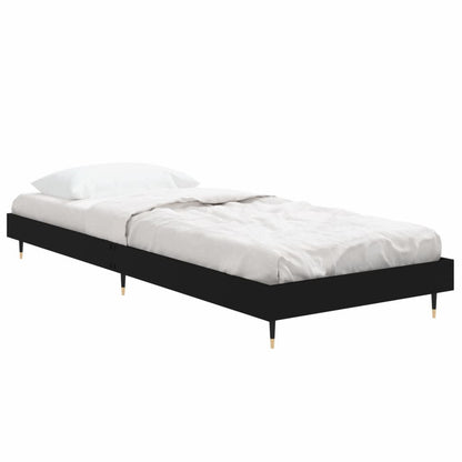 Bedframe Bewerkt Hout Zwart 75 x 190 cm