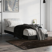 Bedframe 75x190 cm bewerkt hout zwart