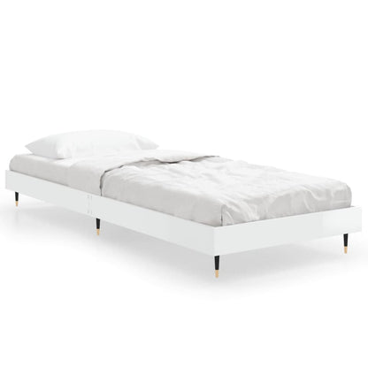 Bedframe Bewerkt Hout Hoogglans Wit 75 x 190 cm