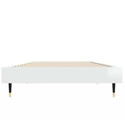 Bedframe Bewerkt Hout Hoogglans Wit 75 x 190 cm
