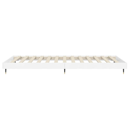 Bedframe Bewerkt Hout Hoogglans Wit 75 x 190 cm