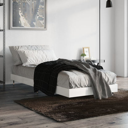 Bedframe Bewerkt Hout Hoogglans Wit 75 x 190 cm