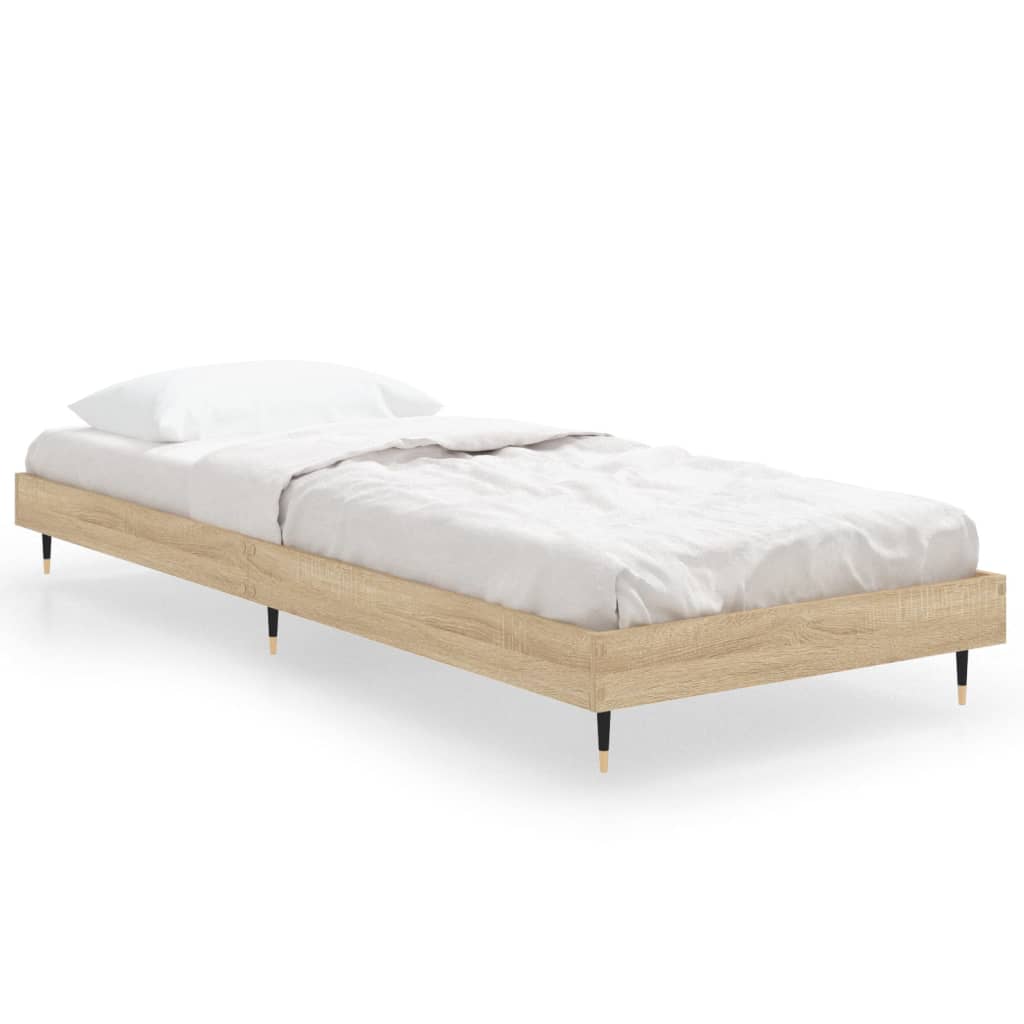 Bedframe Bewerkt Hout Kleurig Sonoma Eiken 75 x 190 cm