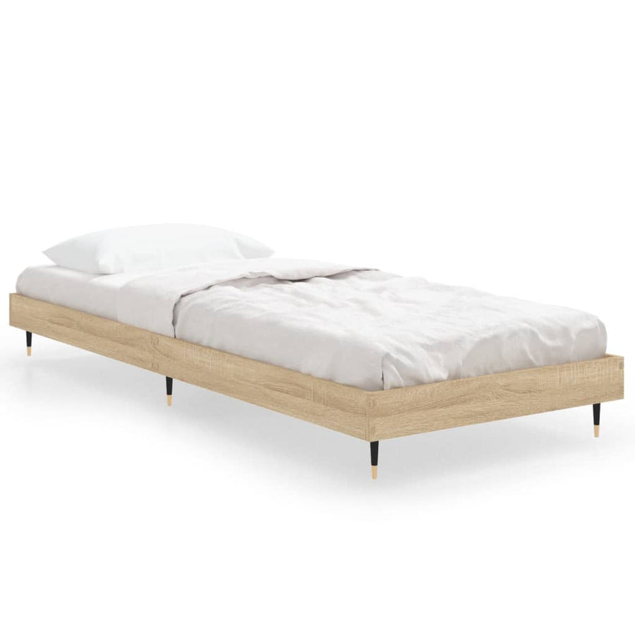 Bedframe Bewerkt Hout Kleurig Sonoma Eiken 75 x 190 cm