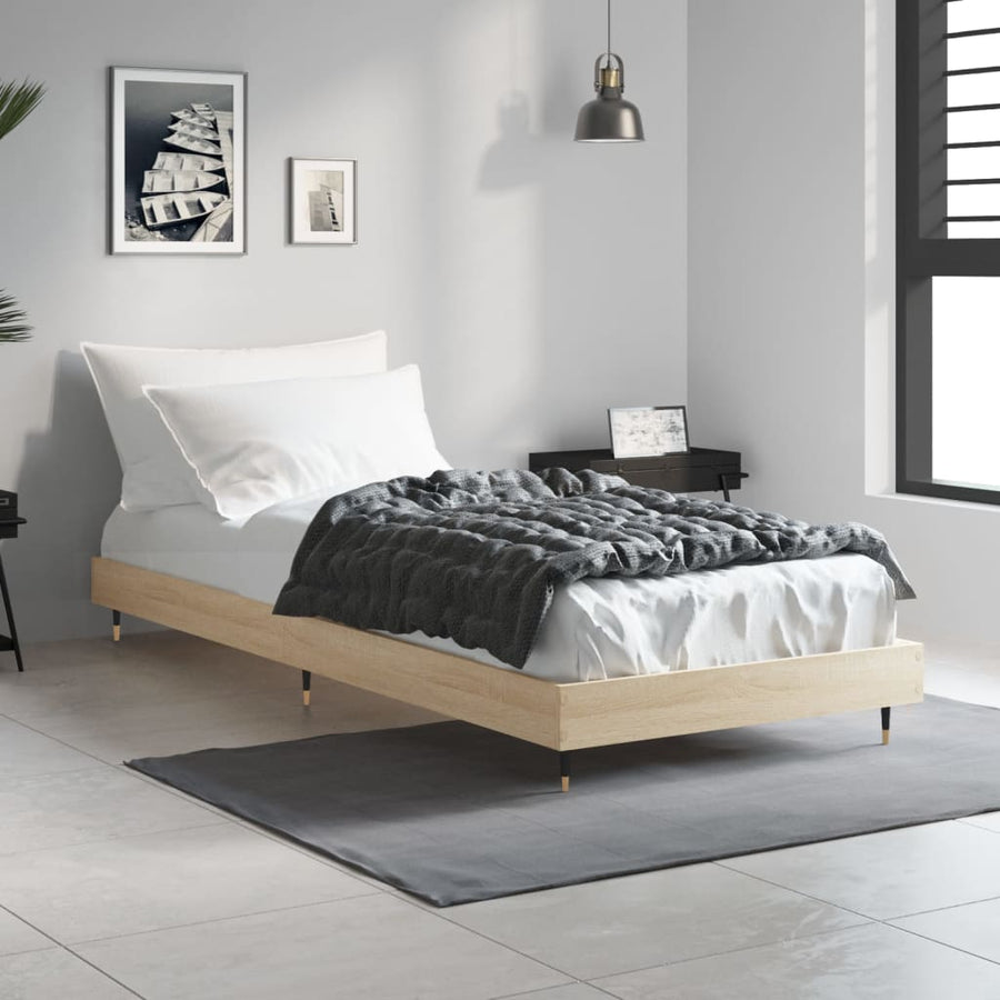 Bedframe Bewerkt Hout Kleurig Sonoma Eiken 75 x 190 cm