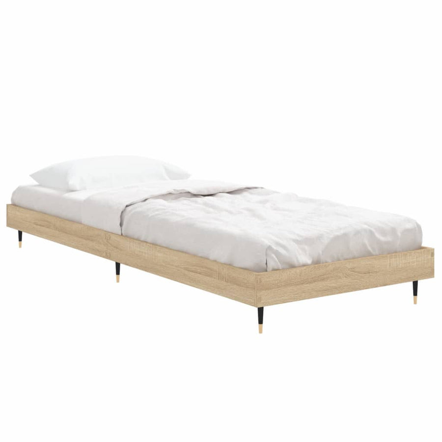 Bedframe Bewerkt Hout Kleurig Sonoma Eiken 75 x 190 cm