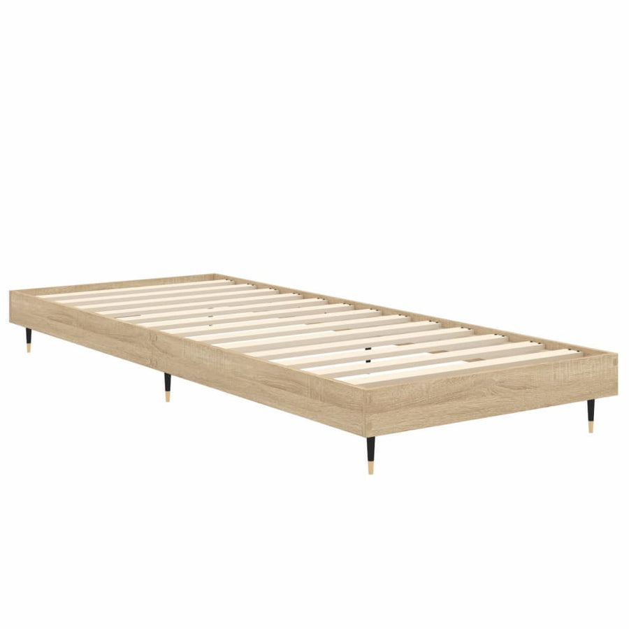 Bedframe Bewerkt Hout Kleurig Sonoma Eiken 75 x 190 cm