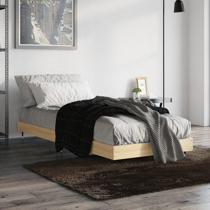 Bedframe Bewerkt Hout Kleurig Sonoma Eiken 75 x 190 cm