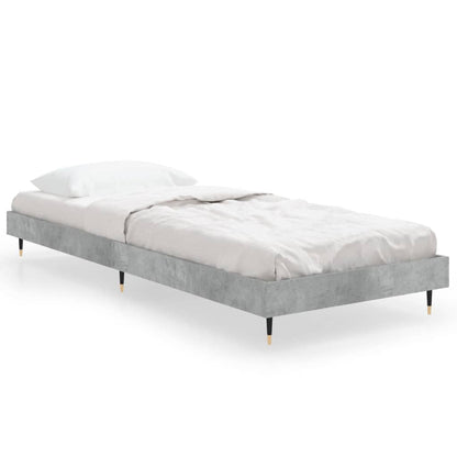Bedframe Bewerkt Hout Betongrijs 75 x 190 cm