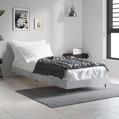 Bedframe Bewerkt Hout Betongrijs 75 x 190 cm