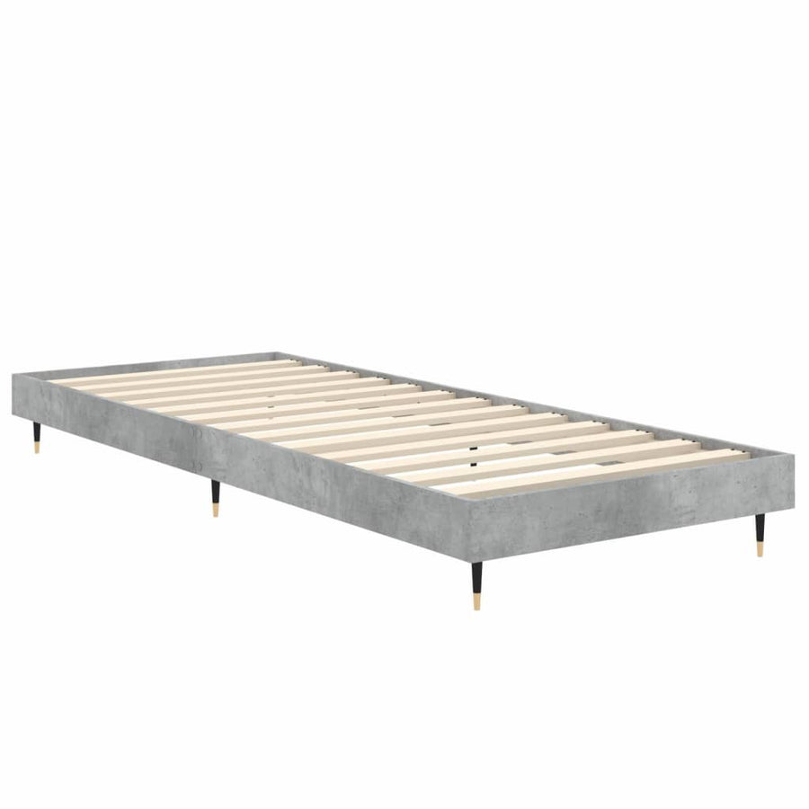 Bedframe Bewerkt Hout Betongrijs 75 x 190 cm