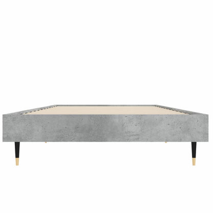 Bedframe Bewerkt Hout Betongrijs 75 x 190 cm