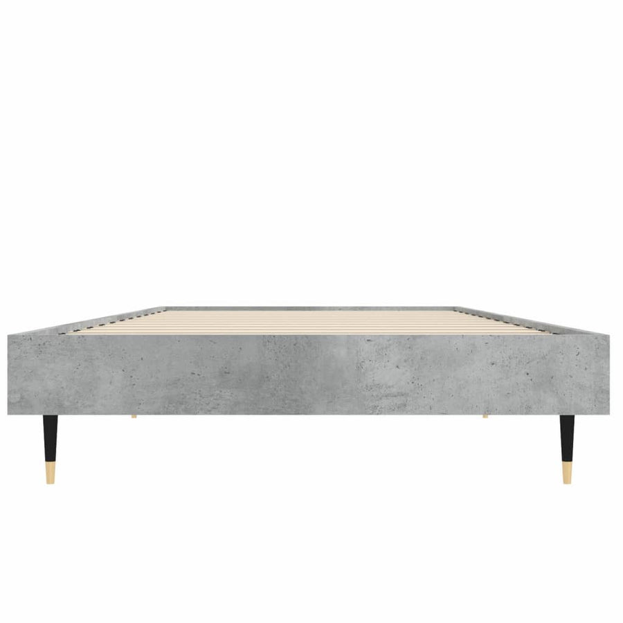 Bedframe Bewerkt Hout Betongrijs 75 x 190 cm