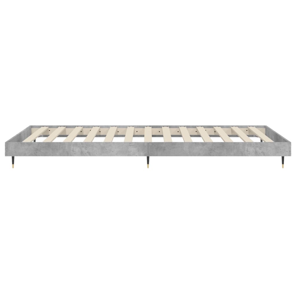 Bedframe Bewerkt Hout Betongrijs 75 x 190 cm