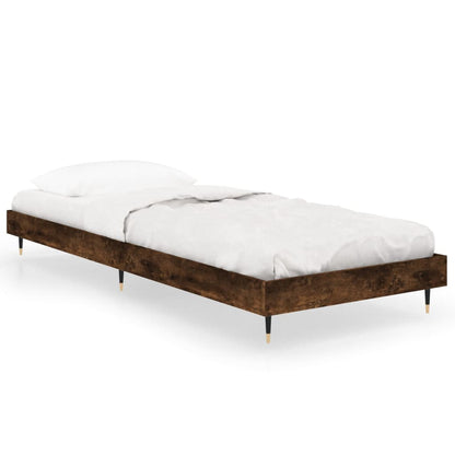 Bedframe Bewerkt Hout Kleurig Gerookt Eiken 75 x 190 cm
