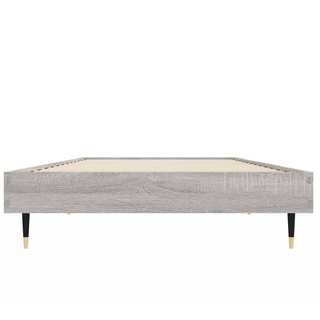 Bedframe Bewerkt Hout Eikenkleurig Grijs Sonoma 75 x 190 cm