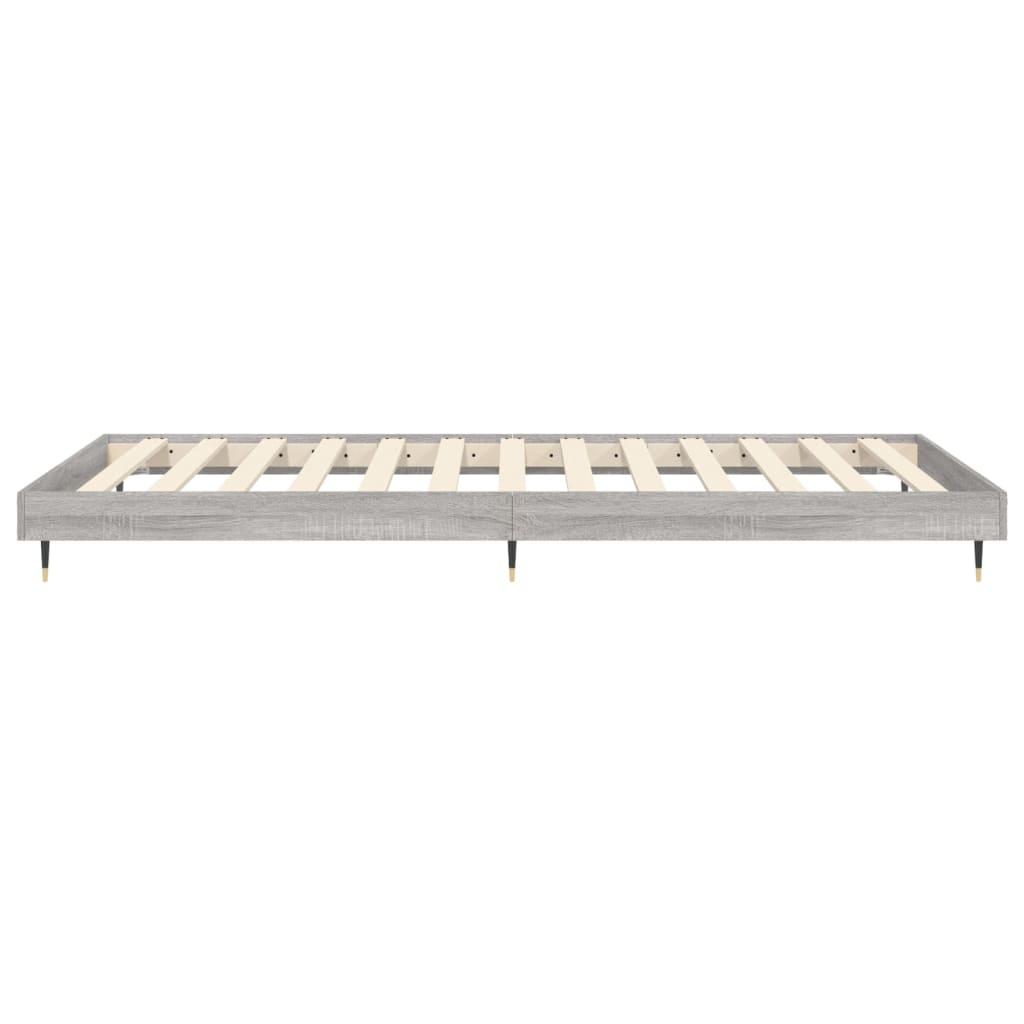 Bedframe Bewerkt Hout Eikenkleurig Grijs Sonoma 75 x 190 cm