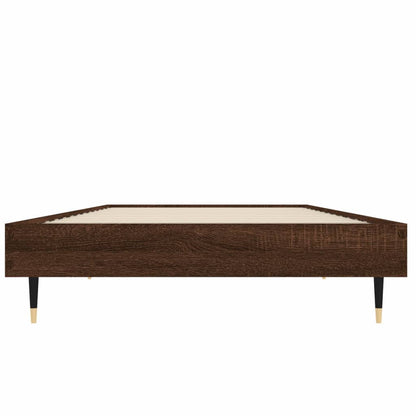 Bedframe Bewerkt Hout Bruin Eikenkleur Bruineiken 75 x 190 cm