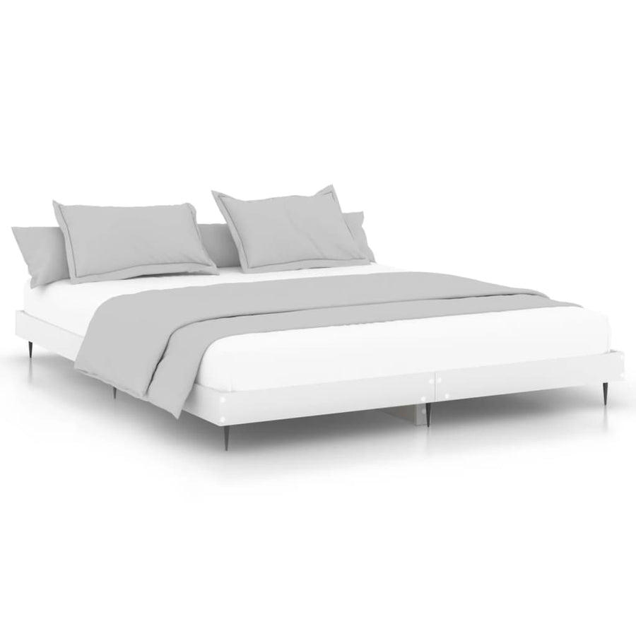 Bedframe Massief Hout Wit 200 x 200 cm