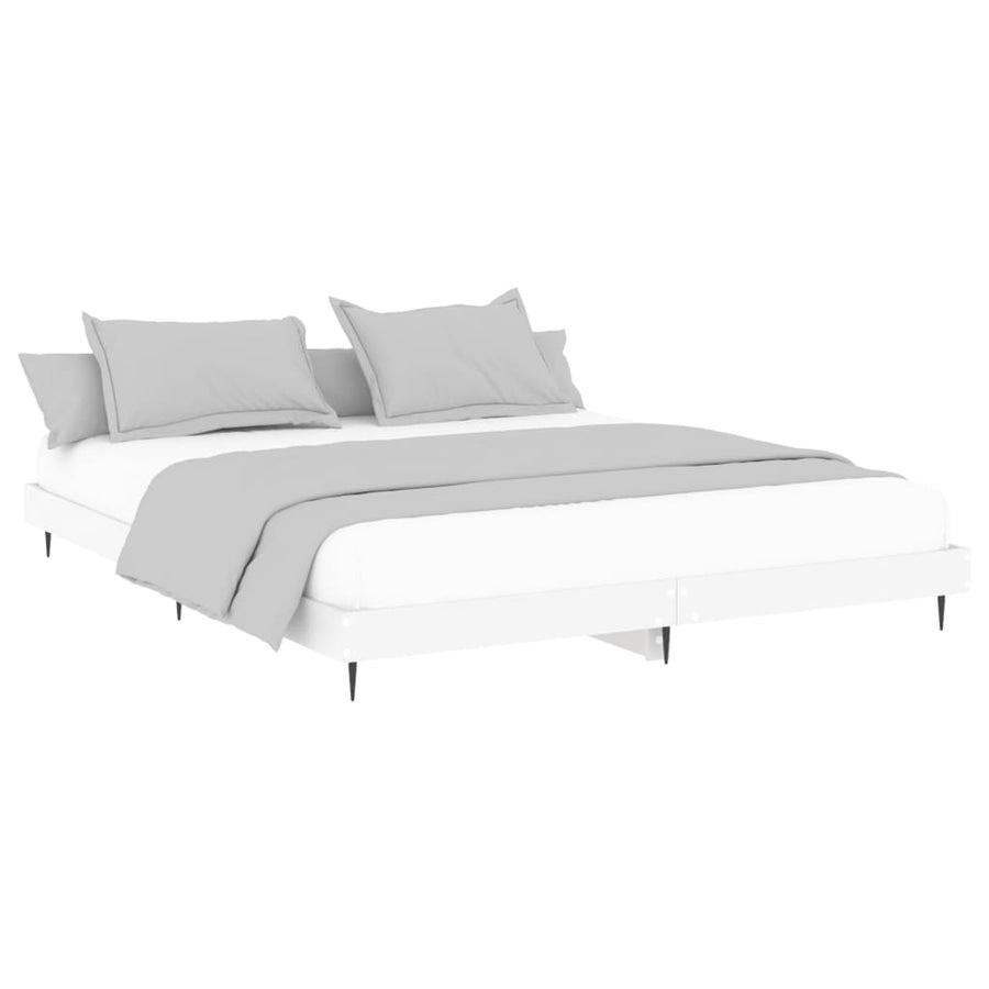 Bedframe Massief Hout Wit 200 x 200 cm