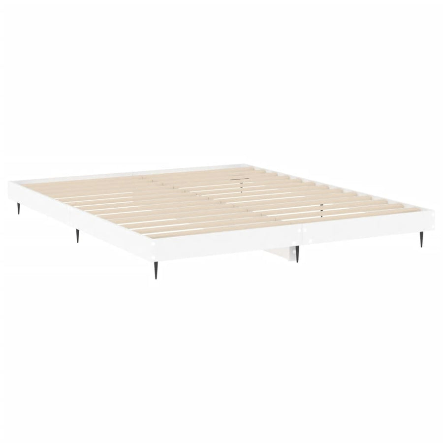 Bedframe Massief Hout Wit 200 x 200 cm