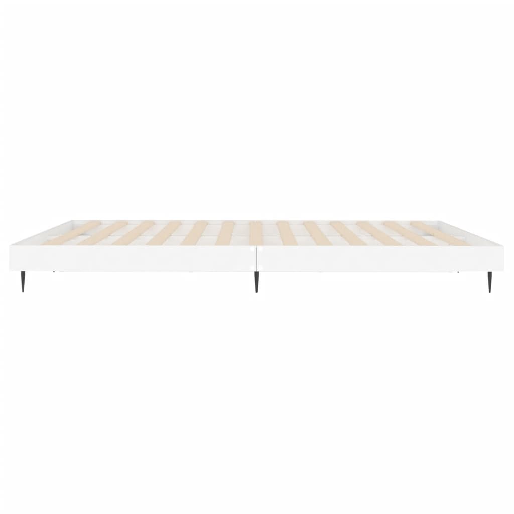 Bedframe Massief Hout Wit 200 x 200 cm