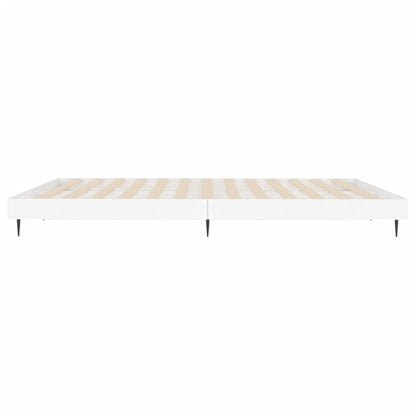 Bedframe Massief Hout Wit 200 x 200 cm