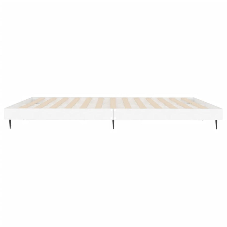 Bedframe Massief Hout Wit 200 x 200 cm