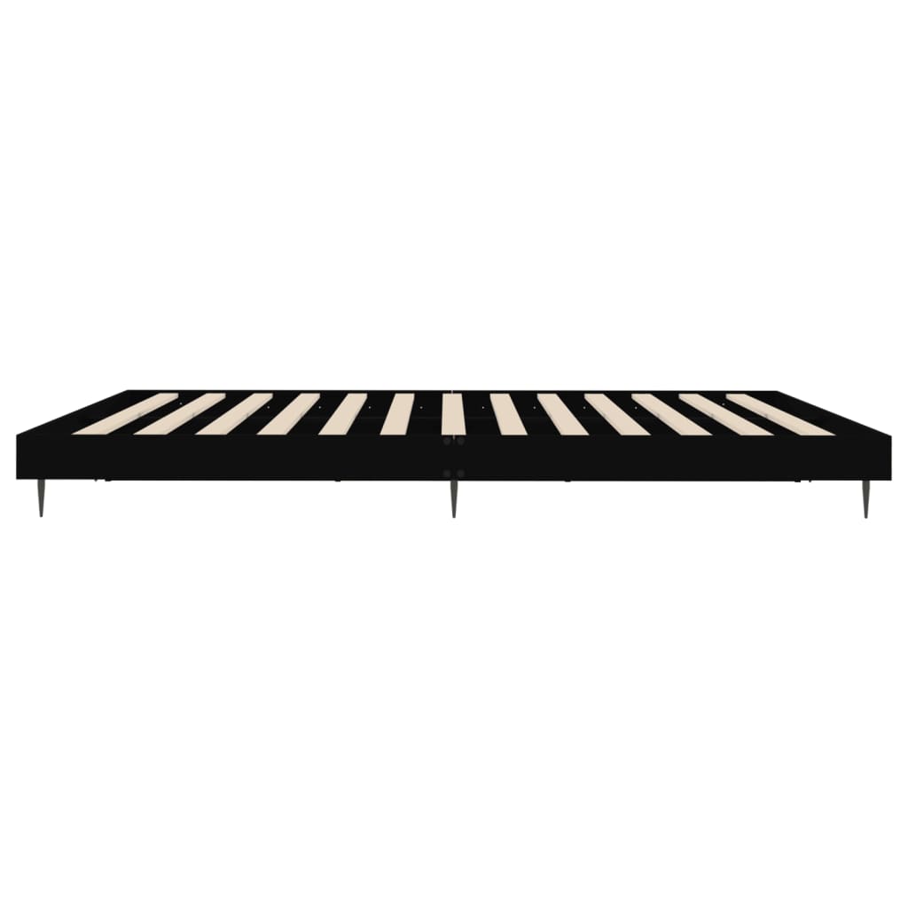 Bedframe Massief Hout Zwart 200 x 200 cm