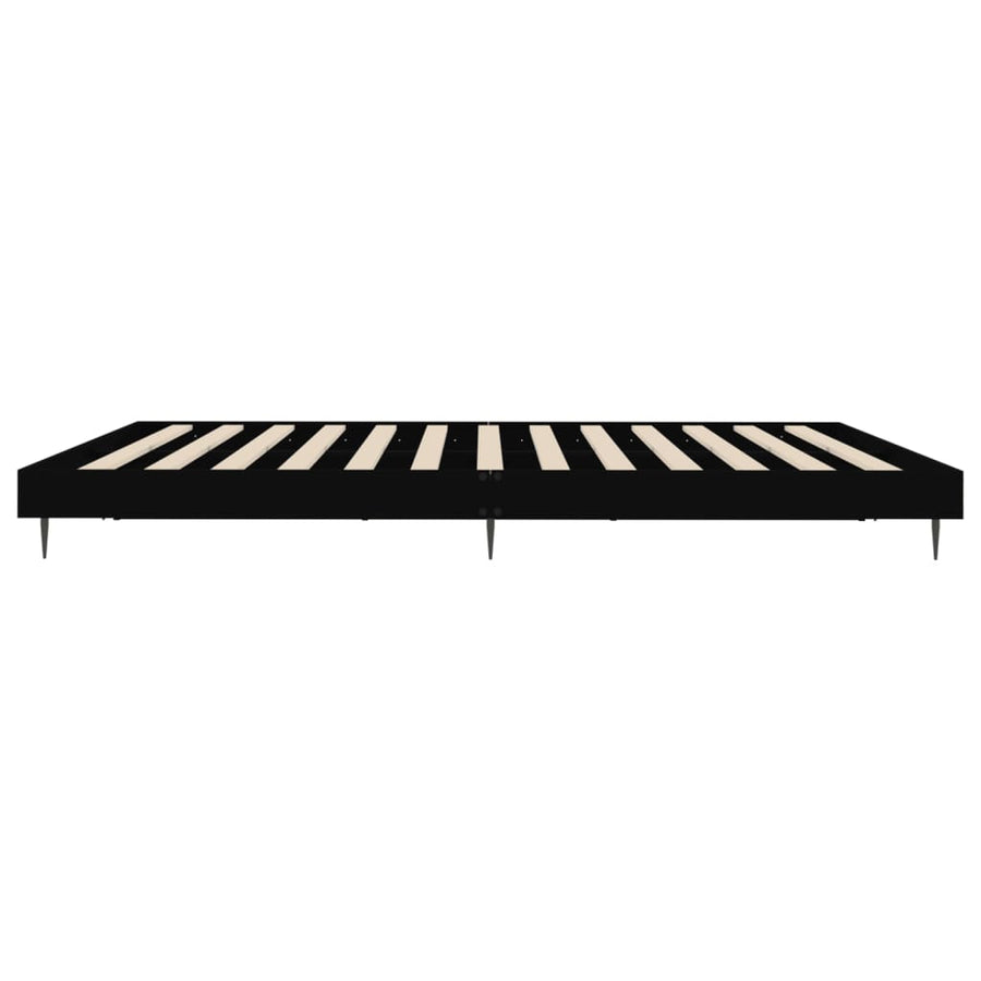 Bedframe Massief Hout Zwart 200 x 200 cm