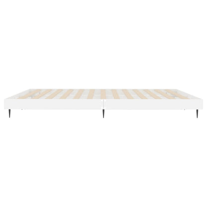 Bedframe Bewerkt Hout Hoogglans Wit 200 x 200 cm