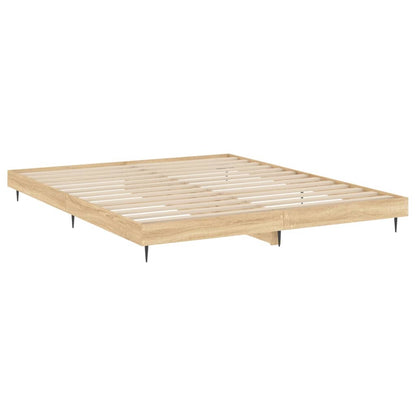 Bedframe Bewerkt Hout Kleurig Sonoma Eiken 200 x 200 cm