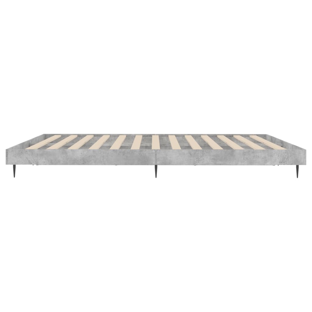 Bedframe Bewerkt Hout Betongrijs 200 x 200 cm