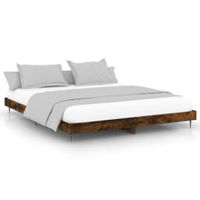 Bedframe Bewerkt Hout Kleurig Gerookt Eiken 200 x 200 cm