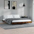 Bedframe 200x200 cm spaanplaat gerookt eiken
