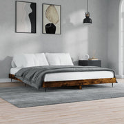 Bedframe 200x200 cm spaanplaat gerookt eiken