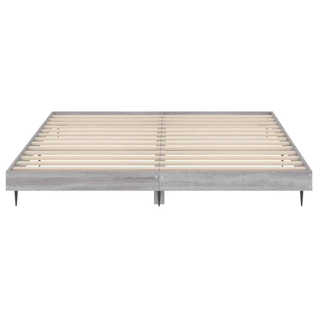 Bedframe Bewerkt Hout Eikenkleurig Grijs Sonoma 200 x 200 cm