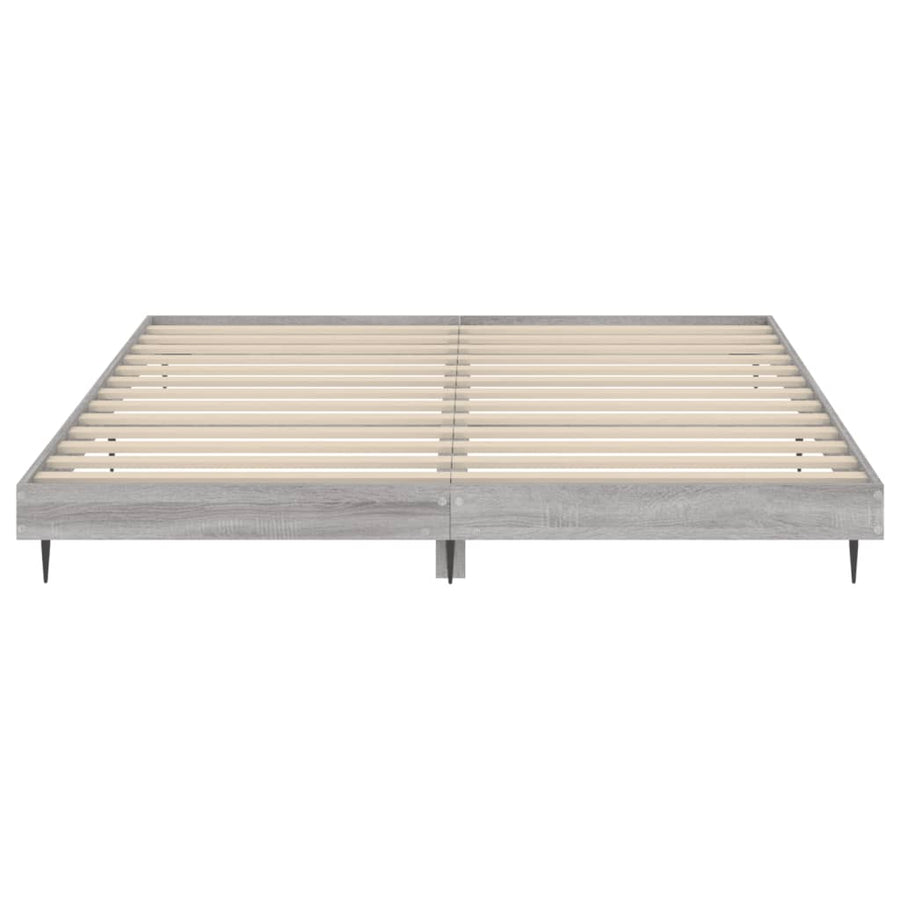 Bedframe Bewerkt Hout Eikenkleurig Grijs Sonoma 200 x 200 cm