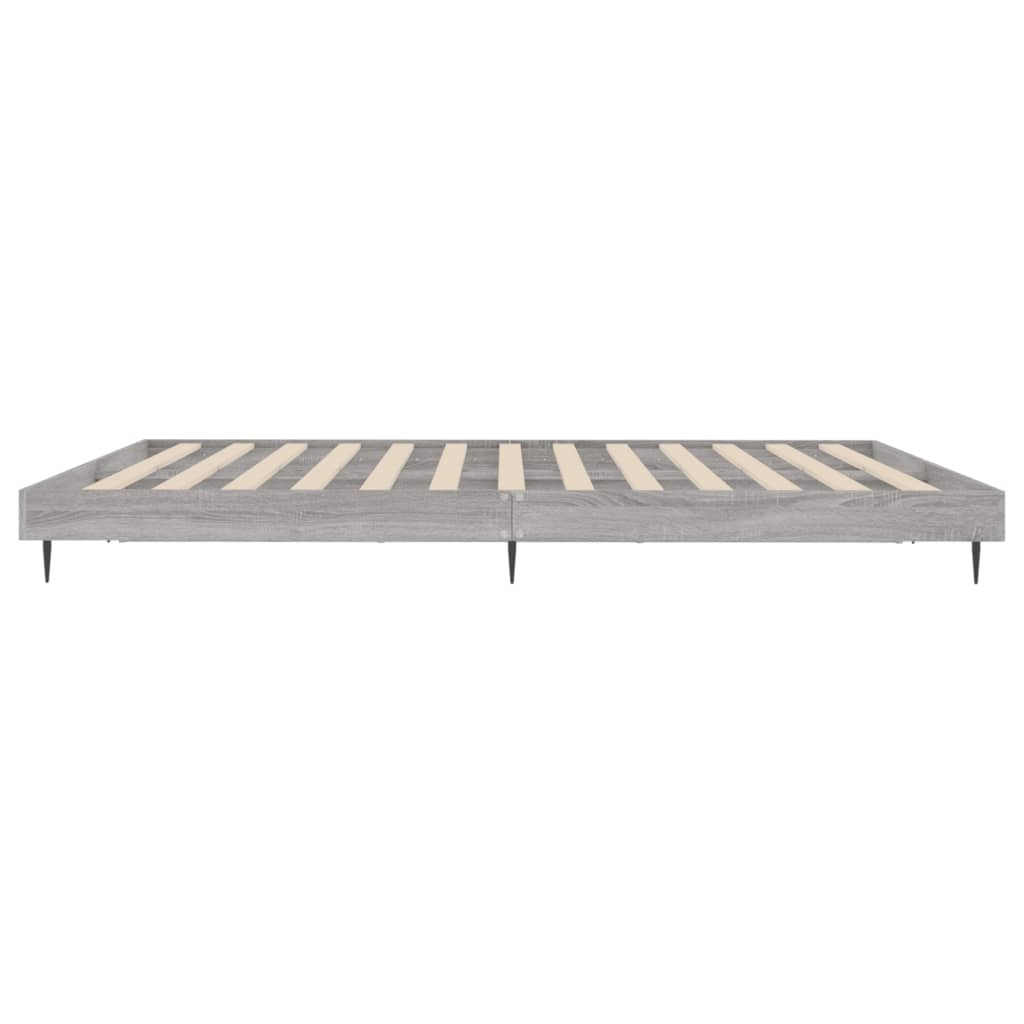 Bedframe Bewerkt Hout Eikenkleurig Grijs Sonoma 200 x 200 cm