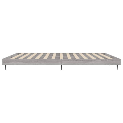 Bedframe Bewerkt Hout Eikenkleurig Grijs Sonoma 200 x 200 cm