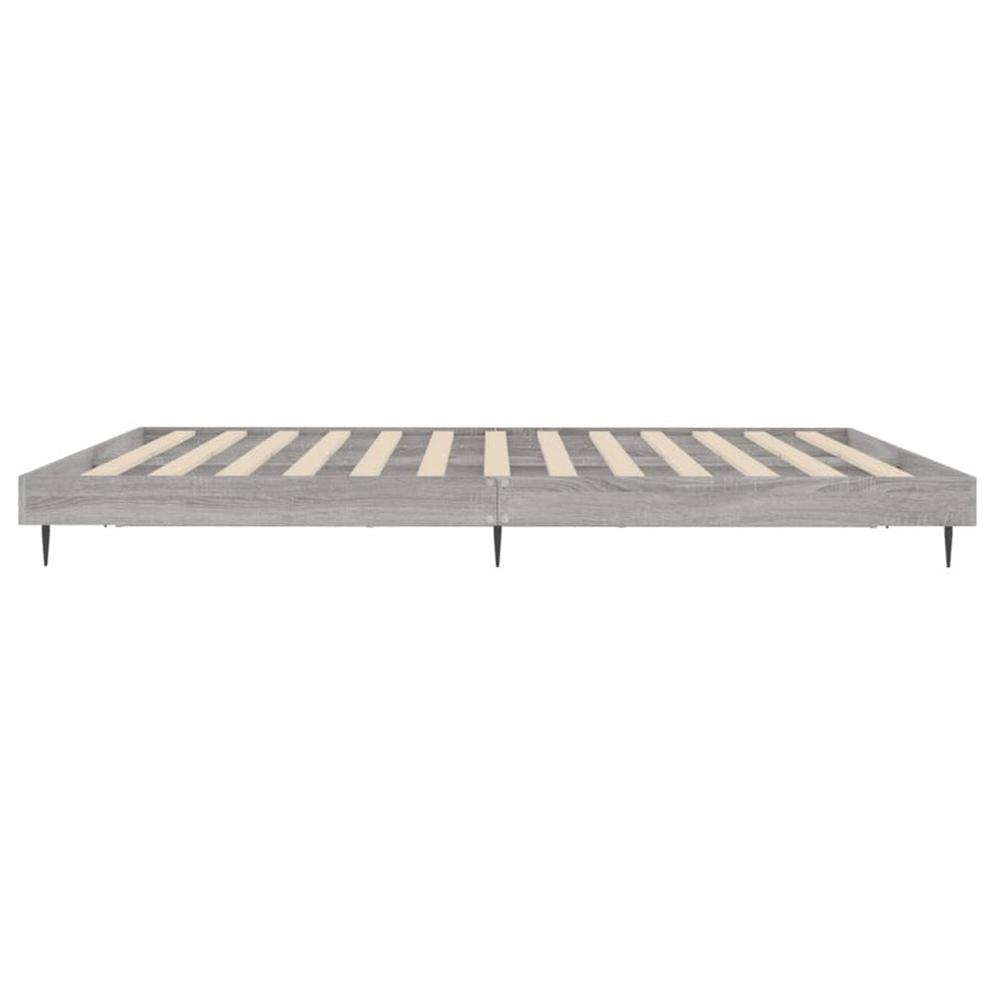 Bedframe Bewerkt Hout Eikenkleurig Grijs Sonoma 200 x 200 cm