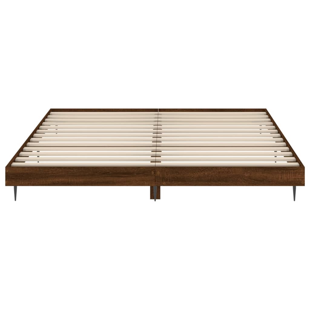 Bedframe Bewerkt Hout Bruin Eikenkleur 200 x 200 cm