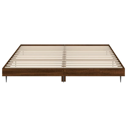Bedframe Bewerkt Hout Bruin Eikenkleur 200 x 200 cm