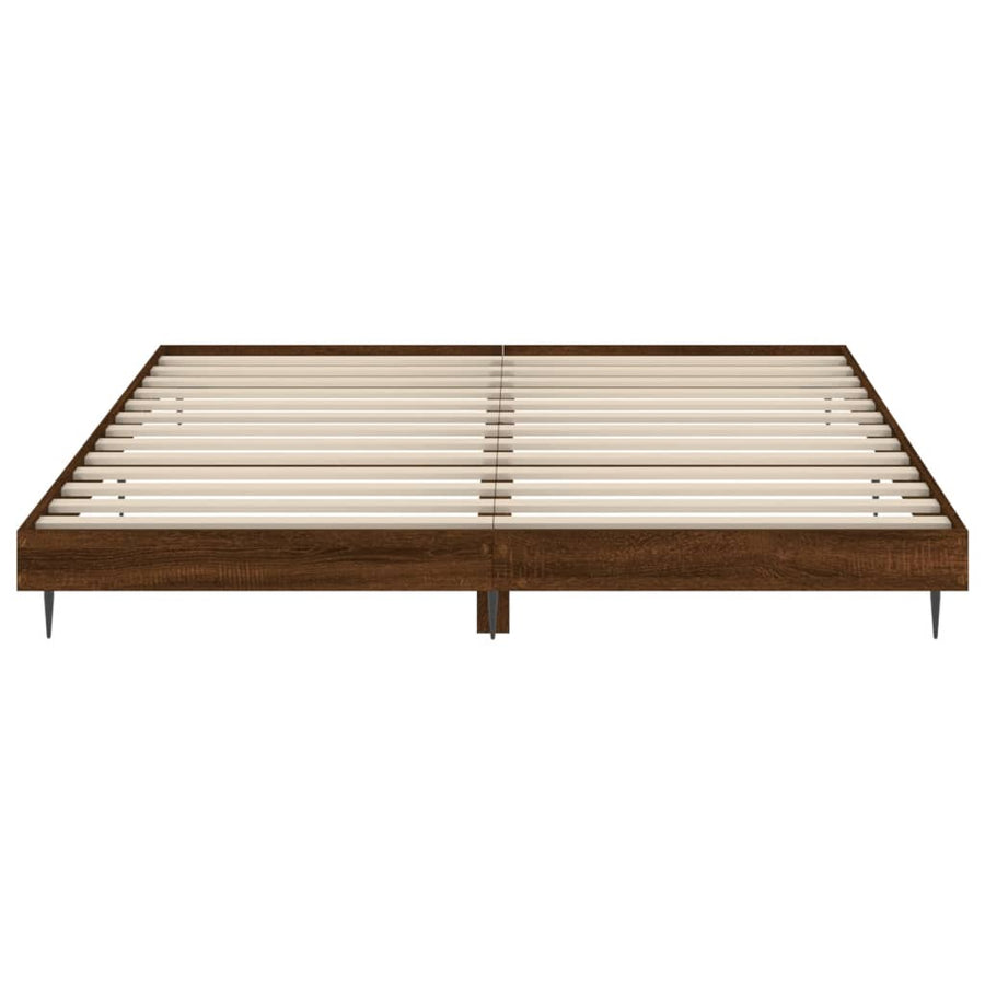 Bedframe Bewerkt Hout Bruin Eikenkleur 200 x 200 cm